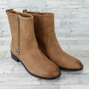 Antonio Melani Booties Cognac Brown Leather Ankle Boots Sz 8 M Steampunk Western